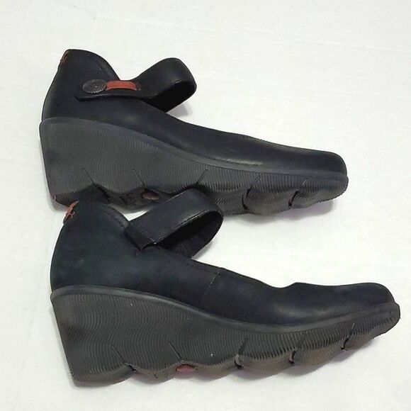 Cobb Hill by New Balance Black Leather Comfort Walking Work Platform Shoes - Picture 7 of 14